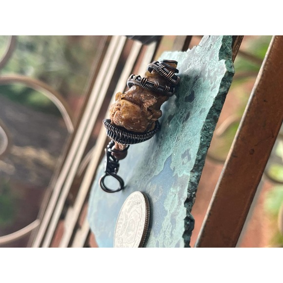 Fossil Shell, Carnelian Agate, WireWeavedUniques - Picture 4 of 9